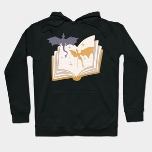 Two dragons flying out of a fantasy book (for fantasy readers) Hoodie